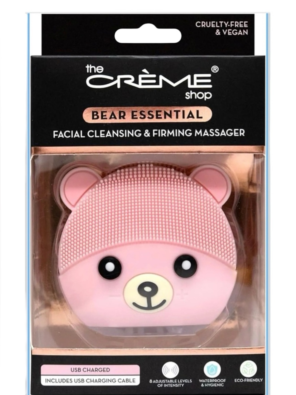 the Crème Shop Bear Essential Facial Cleansing & Firming Massager - Pink